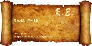 Radó Erik névjegykártya